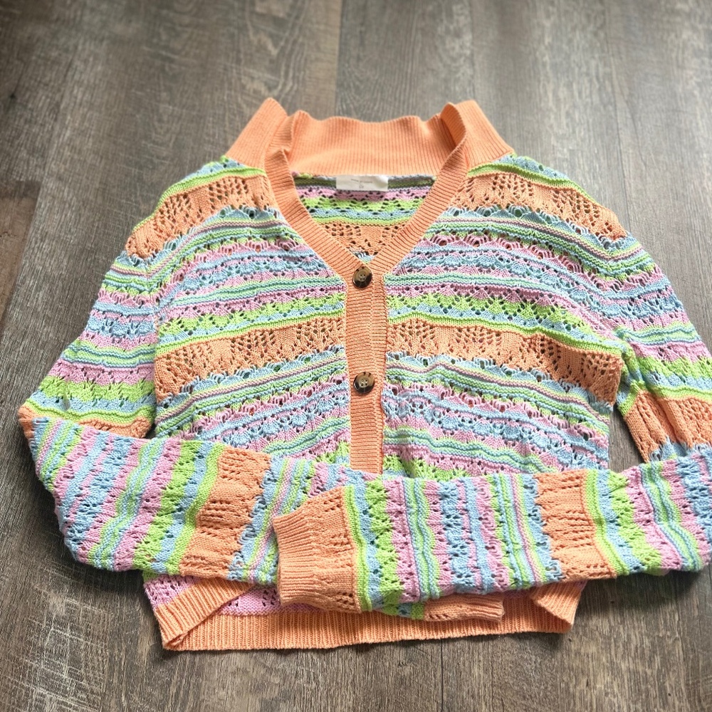 Multi Color Button Up Cardigan Size Small